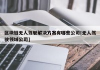 区块链无人驾驶解决方案有哪些公司[无人驾驶领域公司]