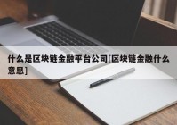 什么是区块链金融平台公司[区块链金融什么意思]